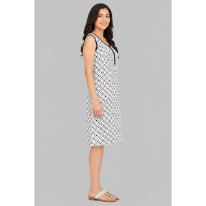 Evolove X Venus Camisón Corto de Doble Tela Suave Premium para Mujer - Ropa de Dormir y de Estar por Casa Transpirable con Mangas Largas Estampadas para Verano - Product Image 4