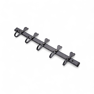 Ganchos de hierro forjados a mano, de doble pared, con revestimiento negro, personalizados, para organizar la entrada, para ropa, para decoración. - Product Image 3