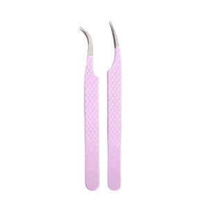 Extensions de cils de marque privée en vrac de couleur rose Pince à épiler Accessoires de logo personnalisé Outil Pince à cils à vendre - Product Image 4