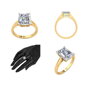 แหวนดีไซน์คลาสสิกสีทอง18K ของผู้หญิงพร้อม3.02Cts ชัดเจนเทียบกับเครื่องประดับเพชรปลูกในห้องทดลอง - Product Image 2