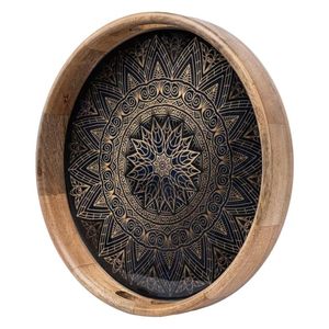 ถาดไม้พิมพ์ลายตกแต่งสำหรับโต๊ะทำงาน - Product Image 1