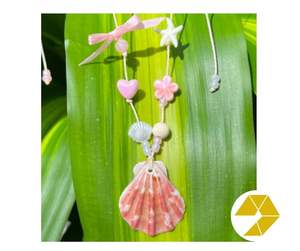 Collier de coquillage tropical Bracelet d'étoile de mer perle collier de coquillage artisanal d'été côtier perle tour de cou bijoux d'étoile de mer - Product Image 1