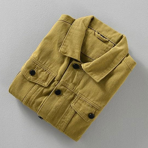 Hommes personnalisé 2025 américain rétro simple boutonnage rabattu support velours côtelé coupe-vent longs manteaux d'hiver vêtements de travail d'extérieur teints - Product Image 5