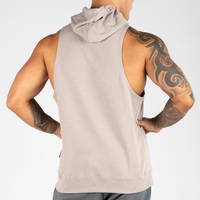 Camiseta Deportiva de Culturismo con Bordado 3D, Top Formal de Punto con Cuello Redondo, Corte Musculoso, Sin Mangas, con Capucha, de Spandex