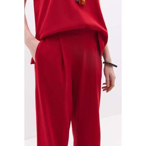 Pantalon pour femme à taille élastique, 100% coton, coupe décontractée - Product Image 4