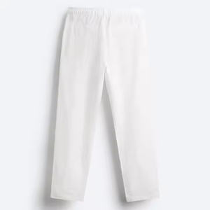 Pantalon décontracté pour homme en coton 100% respirant anti-rides printemps automne nouveau poids moyen couleurs unies pantalon en coton personnalisé - Product Image 5