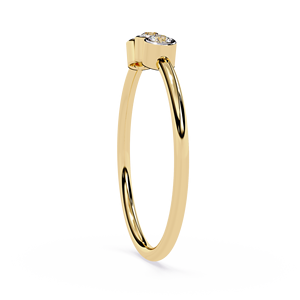 Trois diamants naturels minimalistes en or 18 carats avec sertissage clos, diamant naturel certifié IGI, bijoux, alliance, bague de fiançailles - Product Image 4