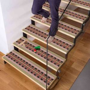 พรมพิมพ์ลาย - ลายชาติพันธุ์สมัยใหม่ สีเขียวและชมพู, โกเบลน - Product Image 4