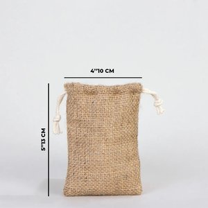 4 oz Burlap <b>Drawstring</b> <b>Pouch</b> Natural 4 X 5 Inches (10 X 13 Cm) for Gift Wrapping - Product Image 2