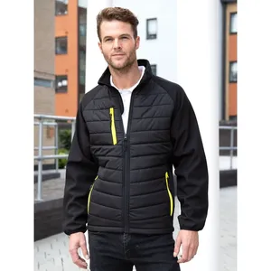 Sustainable Black Compass <b>Padded</b> Softshell Raincoat Comfortable Merchandising Essential - Product Image 4
