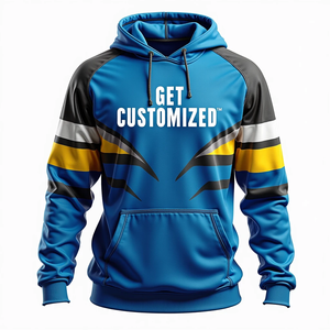 เสื้อฮู้ดดี้ผู้ชายสไตล์สตรีทแวร์สำหรับฤดูหนาว ผ้าฟลีซโอเวอร์ไซส์ พิมพ์ลายแบบซับลิเมชั่น ผสมผ้าฝ้าย รับสั่งทำตามแบบ เป็นมิตรกับสิ่งแวดล้อม ทนทาน สวมใส่สบายทุกวัน - Product Image 3