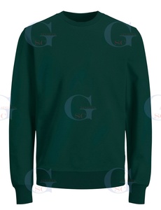 Camiseta de sudor de un solo color para hombre, camisas de cuello redondo de lana en blanco, precio al por mayor con impresión y diseño de logotipo personalizado - Product Image 6