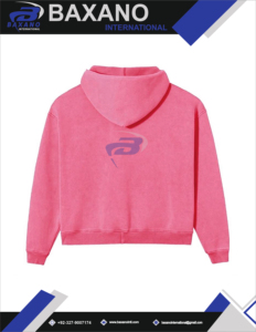 Sweats Capuche Custom Print 100% Cotton Heavyweight Fleece Hoodie Boxy Pink Snow Wash Vintage Zip Unisex <b>Y2K</b> <b>Streetwear</b> - Product Image 5