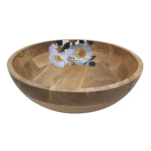 Luxury Wooden Salad Bowl Eco-Friendly Party Serving <b>Dinnerware</b> with Customized Color and Logo - Product Image 6
