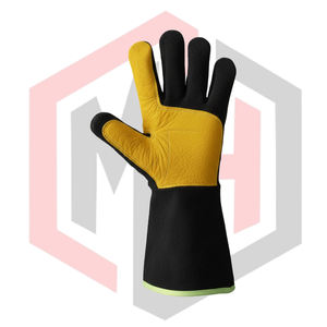 Gants de soudage en cuir noir 11 oz Poignet tricoté Paume jaune Résistant à la chaleur et au feu Antistatique Mig/Tig Stick BBQ Cheminée - Product Image 2