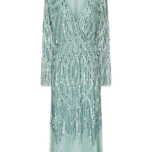 Gatsby MISS Fisher 1920s ชุดเดรสลูกปัดสำหรับงานแต่งงานกระโปรงยาวสง่างามปักลายหรูหรา - Product Image 1