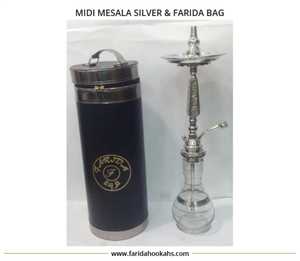 Venta caliente Farida Midi Mesala Silver Hookah con latón lacado de lujo con una elegante bolsa Farida - Product Image 4