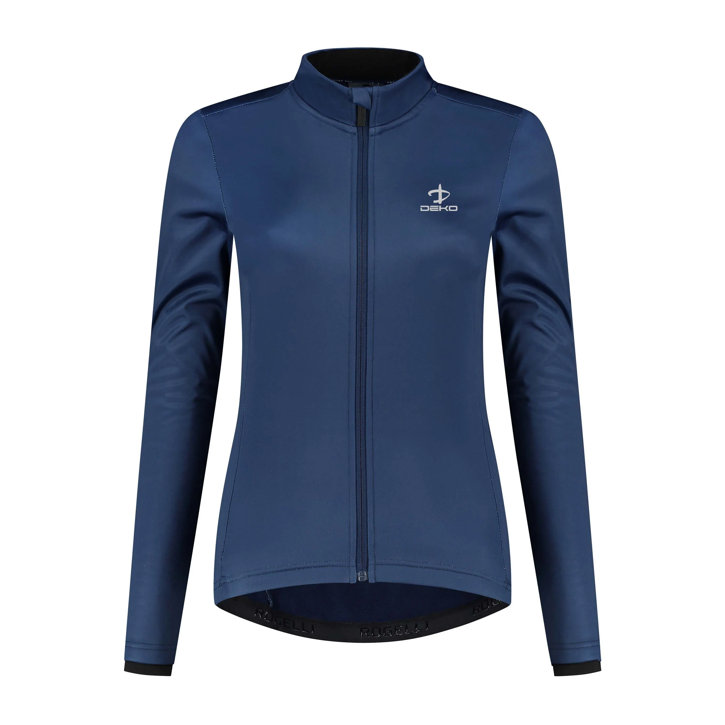 Maillot de vélo souple pour femme Veste de cyclisme à manches longues et coupe-vent Maillot de cyclisme pour l'hiver avec logo réfléchissant