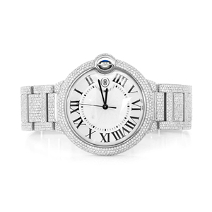 Reloj de Lujo de Acero Inoxidable con Movimiento de Cuarzo, Diamantes Moissanite y Esfera de Cristal - Product Image 1