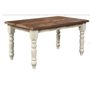 French Style Solid Mango Wood Dining Table, <b>Desk</b> in Carved Leg with <b>White</b> Finish and Natural Top Dining Table - Product Image 4