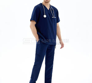 Nouveaux ensembles d'uniformes médicaux tendance en tissu durable, très demandés, avec col montant et manches courtes - Product Image 2