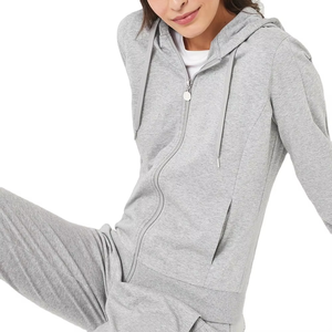 Conjunto Deportivo de Invierno para Mujer de Alta Calidad, Transpirable, Informal, con Capucha, Logotipo Personalizado, Diseño Sólido, Colores Personalizados, Peso Medio - Product Image 5