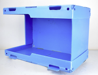 UP boîtes de décapage ondulées en plastique PP de haute qualité avec couvercle empilable réutilisable pliable ISO 9001:2015 de qualité alimentaire de couleur bleue