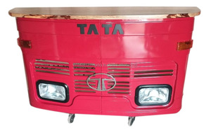 Mostrador de barra de madera maciza y hierro, muebles, diseño frontal de camión, ideal para cocina, sala de estar, bar - Product Image 2