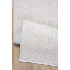 Konfor Elex 5203 Modern Woven White Abstract <b>Runner</b> <b>Carpet</b> with Straight Fringe Stylish Indoor Rug for Home Decor - Product Image 3