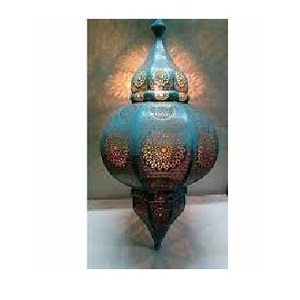 Lanternes marocaines suspendues de couleur bleue lanterne de conception Unique pour hôtels restaurants et décoration intérieure de maison de fête de mariage - Product Image 1