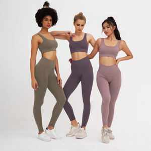 Ensemble de vêtements de sport personnalisés pour femmes Yoga Gym Vêtements d'exercice Quick Dry Fit Wear Confortable Stretch Taille haute antibactérien - Product Image 3