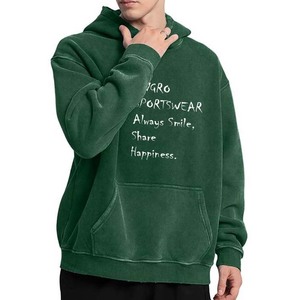 Pull à capuche athlétique unisexe délavé à l'acide Sweat-shirt lourd Fce Manteau d'hiver surdimensionné pour homme avec col à capuche personnalisé - Product Image 4