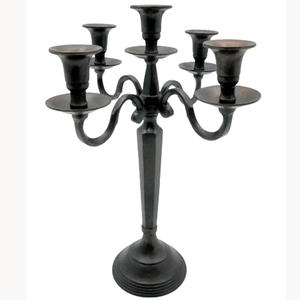 Candelabro de aluminio de 5 brazos, candelero europeo elegante de cobre para mesa de comedor de boda, fiesta de Navidad, los últimos accesorios 2024 - Product Image 4