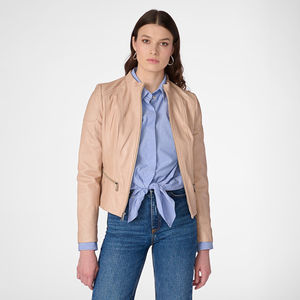 Venta al por mayor nueva chaqueta de diseñador de las mujeres 2025 original transpirable piel de oveja de cuero de tamaño personalizado chaquetas de moda de cuero de las mujeres - Product Image 3