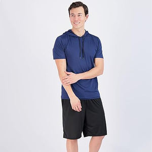 Paquete de 3 elementos esenciales reales: Sudadera con capucha atlética activa de manga corta Dry Fit para hombre (disponible en grande y alto) - Product Image 5