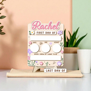 Tablero escolar de madera personalizado para el primer día, regalo único para apreciar los hitos del niño - Product Image 6