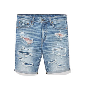 Short en jean pour hommes personnalisé été hommes surdimensionné coton os Baggy Vintage lavage genou longueur jorts en détresse Denim Jeans - Product Image 1