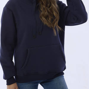 Nouveauté : Pulls à capuche oversize en tricot pour femmes, style décontracté, anti-rides à l'avant, respirant, doublure en côtes flexibles au bas, fourrure - Product Image 5