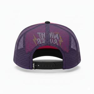 Ретро-кепка в стиле 80-х: неоново-розово-фиолетовая, с сетчатой вставкой, черным шнурком, 5 панелей, уличный стиль - Product Image 6