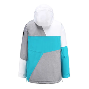 Veste de pluie imperméable et coupe-vent légère à col montant, avec capuche intégrée, color block, de haute qualité et enduite, idéale pour l'extérieur - Product Image 3