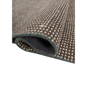 Tapis rectangulaire fait main en laine et soie de bambou bleu uni et à motifs abstraits HWB-1023 pour couloir, en viscose, pour la maison - Product Image 2