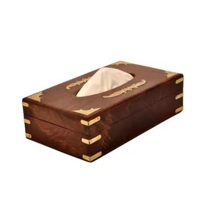 Wooden <b>Tissue</b> <b>Box</b> Rectangle Napkin <b>Tissue</b> <b>Holder</b> Facial <b>Tissue</b> Dispenser <b>Box</b> with Durable Wood & Reindeer Attach On Top - Product Image 6