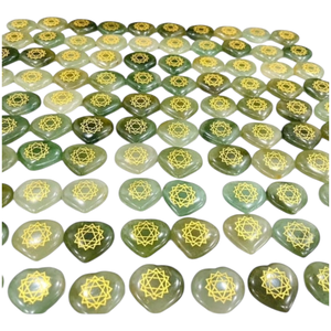 Juego de Piedras con Forma de Corazón de los Siete Chakras con Símbolo de los Siete Chakras Grabado, Kit de Cristales Curativos, Artículos de Feng Shui, Piedras Pulidas para la Palma de la Mano - Product Image 6