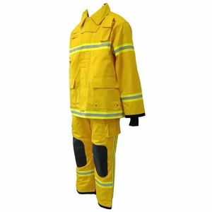 Bombero desgaste ignífugo bajo precio resistente al fuego reflectante usado aramida bosque tela bombero fuego trajes - Product Image 2