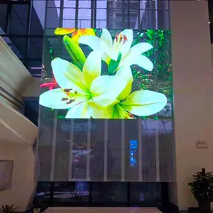 Panel transparan layar display LED film transparan kaca dalam ruangan luar ruangan