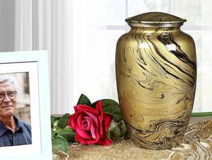 Grande urne pour les cendres humaines-Une belle et humble urne pour vos proches reste avec des fils. Cette belle urne apportera - Product Image 3