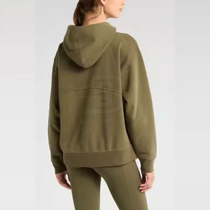 2025 hiver femmes Logo personnalisé sweats à capuche avec col en Polyester doublé usine en gros Style décontracté Position avant - Product Image 3