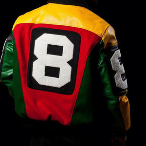 Chaqueta de invierno de retazos negra con logotipo bordado personalizado OEM, forro polar de felpa de piel de oveja transpirable, Color blanco - Product Image 4