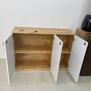 Minimally Designed 3-Tier Steel Rubber Wood Filing <b>Cabinet</b> Hinged Door <b>Lock</b> Adjustable 120x40x126cm for Office Workshop-THS68035 - Product Image 6