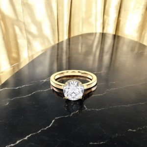 3.15กะรัต E-F/VVS-VS (Centre 3.00CT) Moissanite รอบตัดเพชรแหวนหมั้นทำใน10K,14K,18K ทอง - Product Image 4